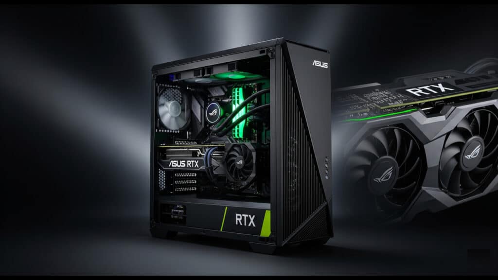ASUS tower PC with RTX graphics